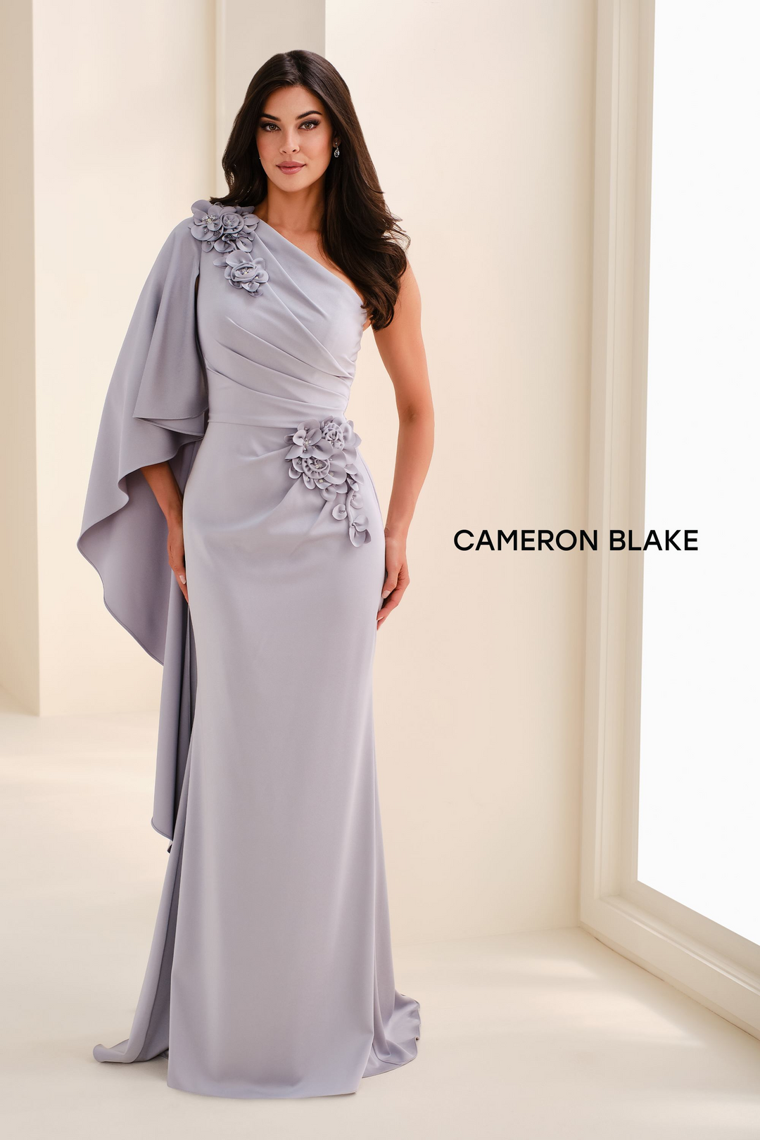 Cameron Blake CB826: Luxurious One-Shoulder Dress Mydressline Cameron Blake CB826: Luxurious One-Shoulder Dress Mydressline