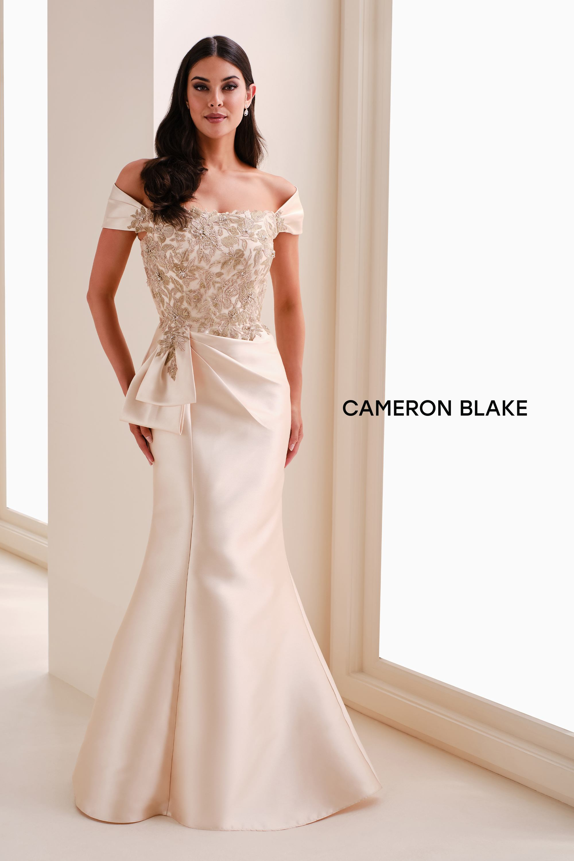 Cameron Blake CB829 Mermaid Dress in Luxurious Mikado – Mydressline