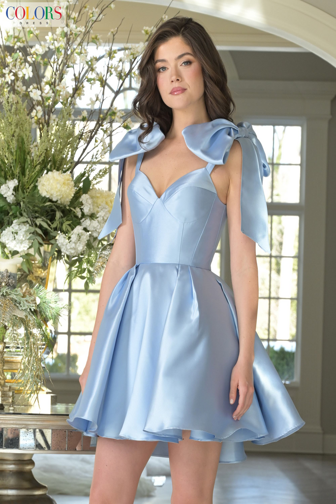 Colors 3640 Fit-and-Flare Dress in Luminous Taffeta – Mydressline