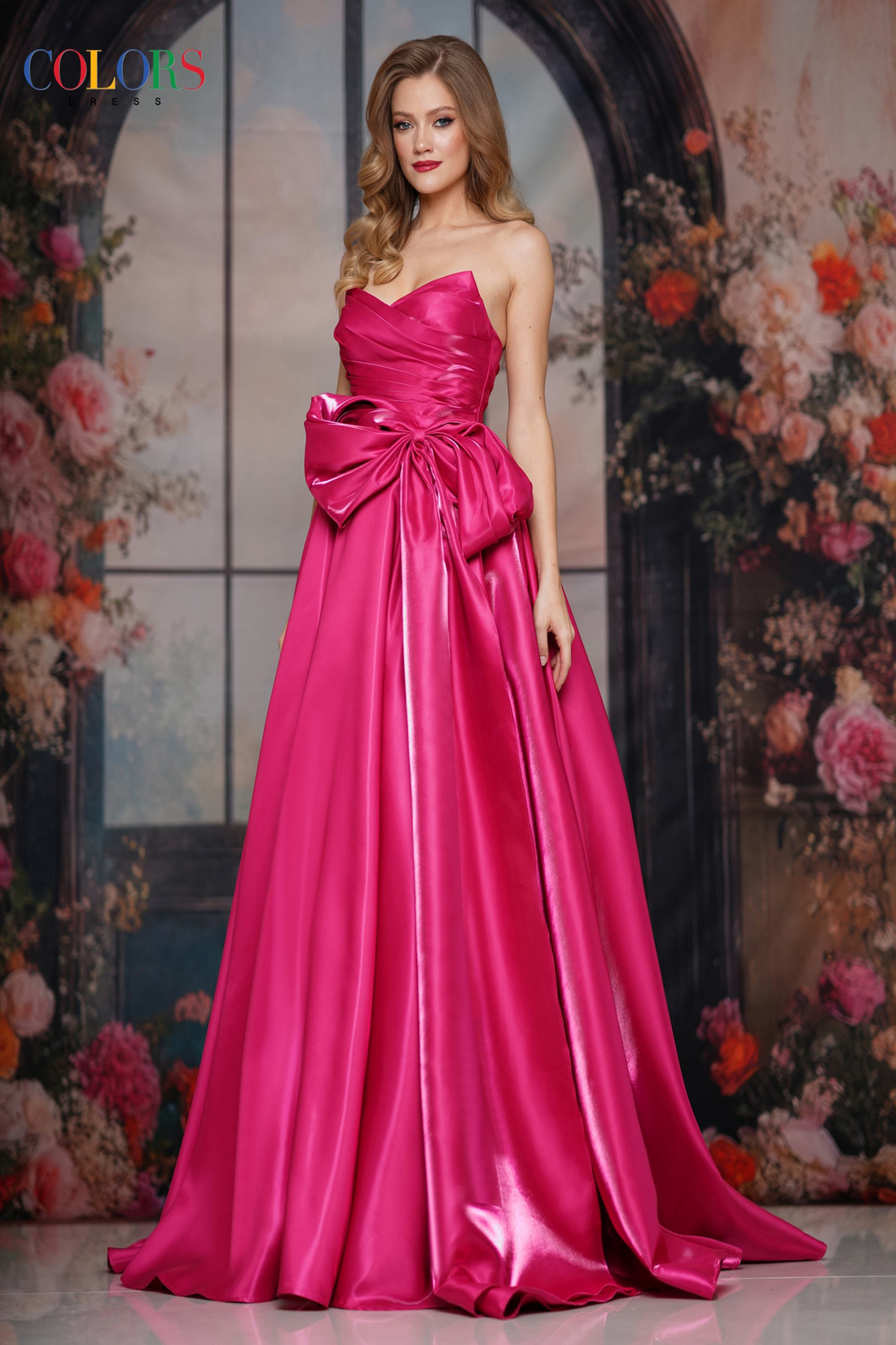 Couleurs 3860 – 3860 A-Line Evening Dress in Luxurious Organza