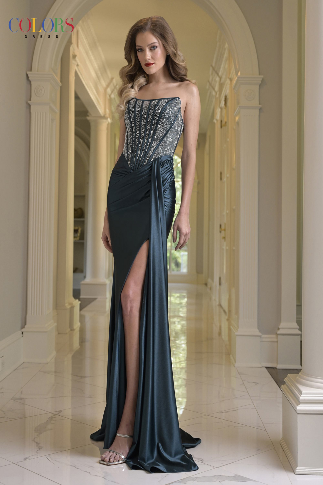 Couleurs 3933 – 3933 Satin Prom Dress for Unforgettable Nights