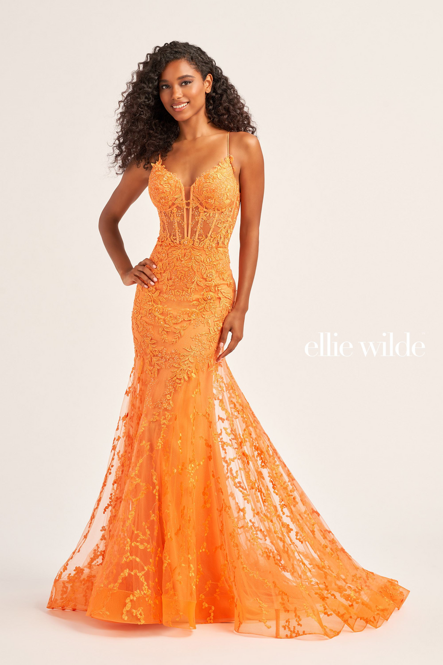Ellie Wilde Rhinestone Tulle Gown EW120097