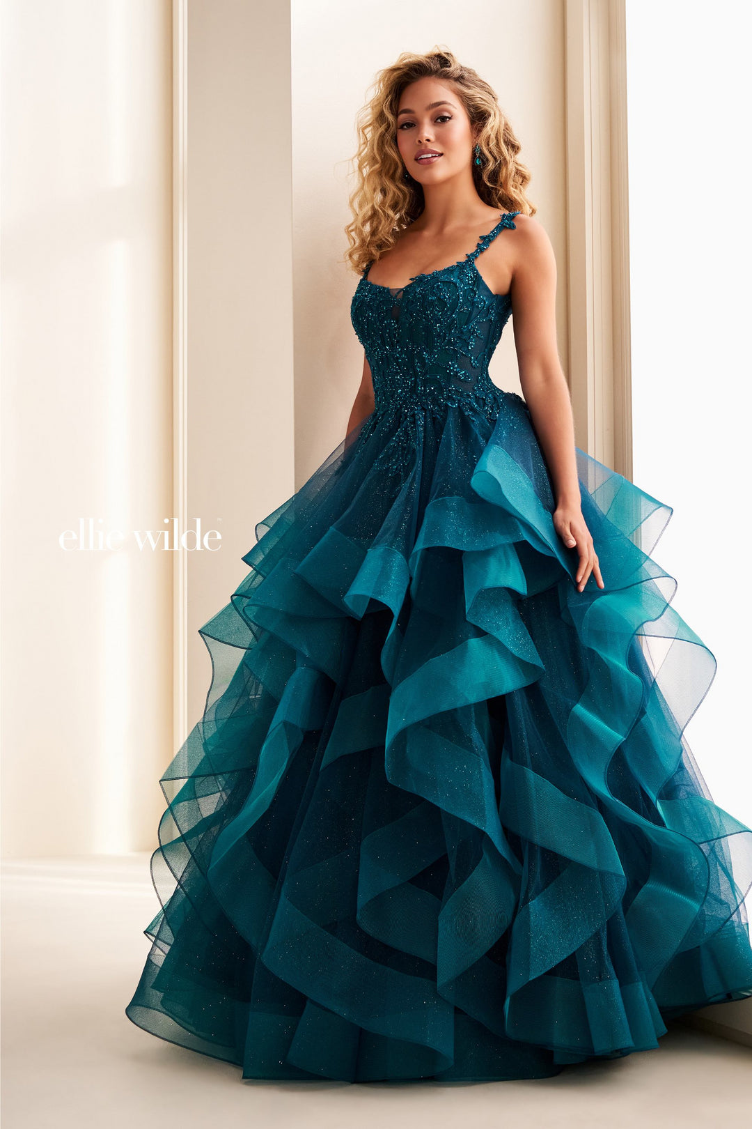 Ellie Wilde EW37128 Beaded Ball Gown for Events Mydressline Ellie Wilde EW37128 Beaded Ball Gown for Events Mydressline