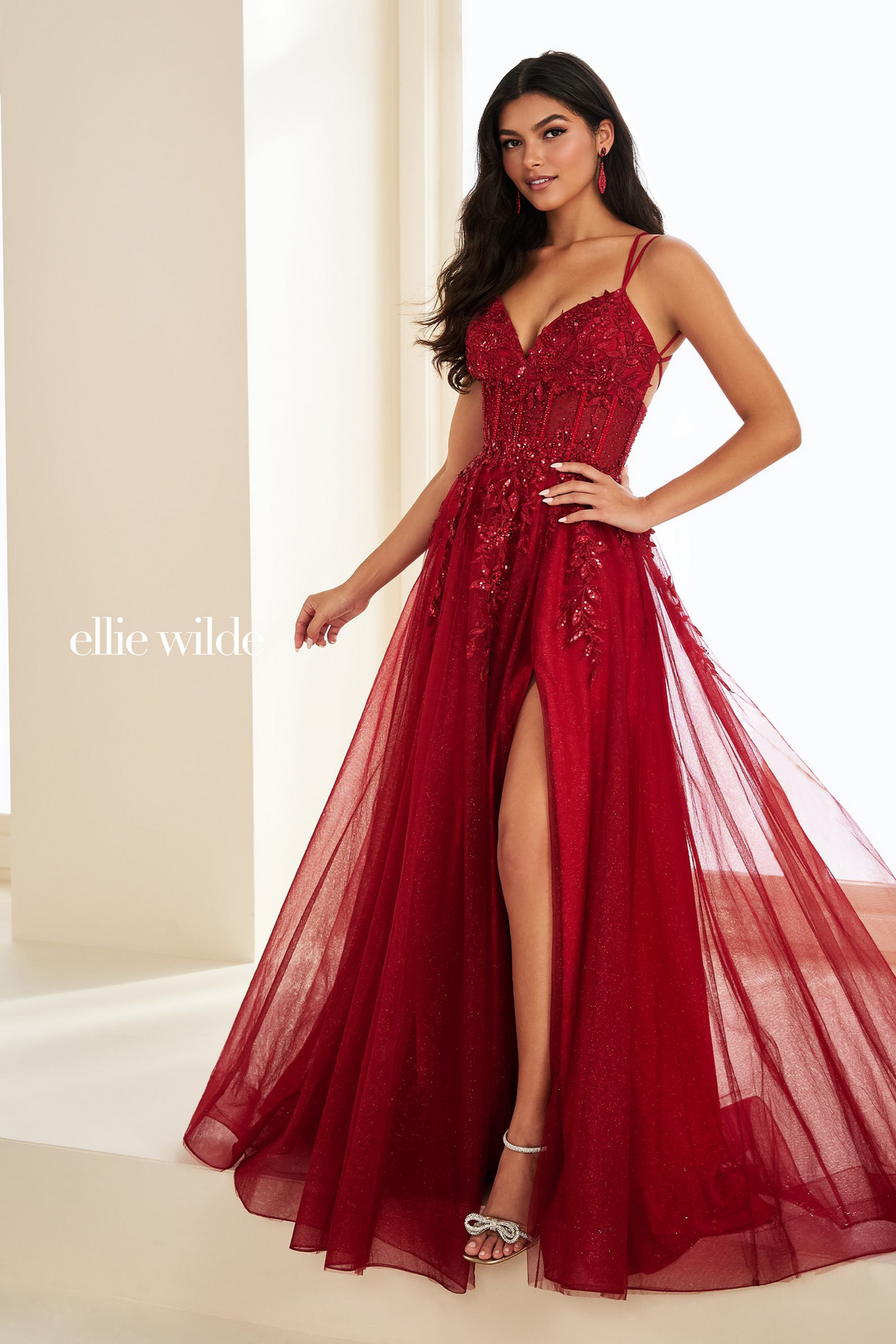 إيلي وايلد EW37212 – EW37212 Elegant Satin Gown with Slit