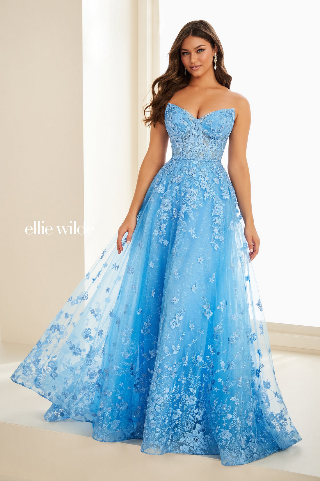 إيلي وايلد EW37225 – EW37225: Elegant Lace Evening Gown