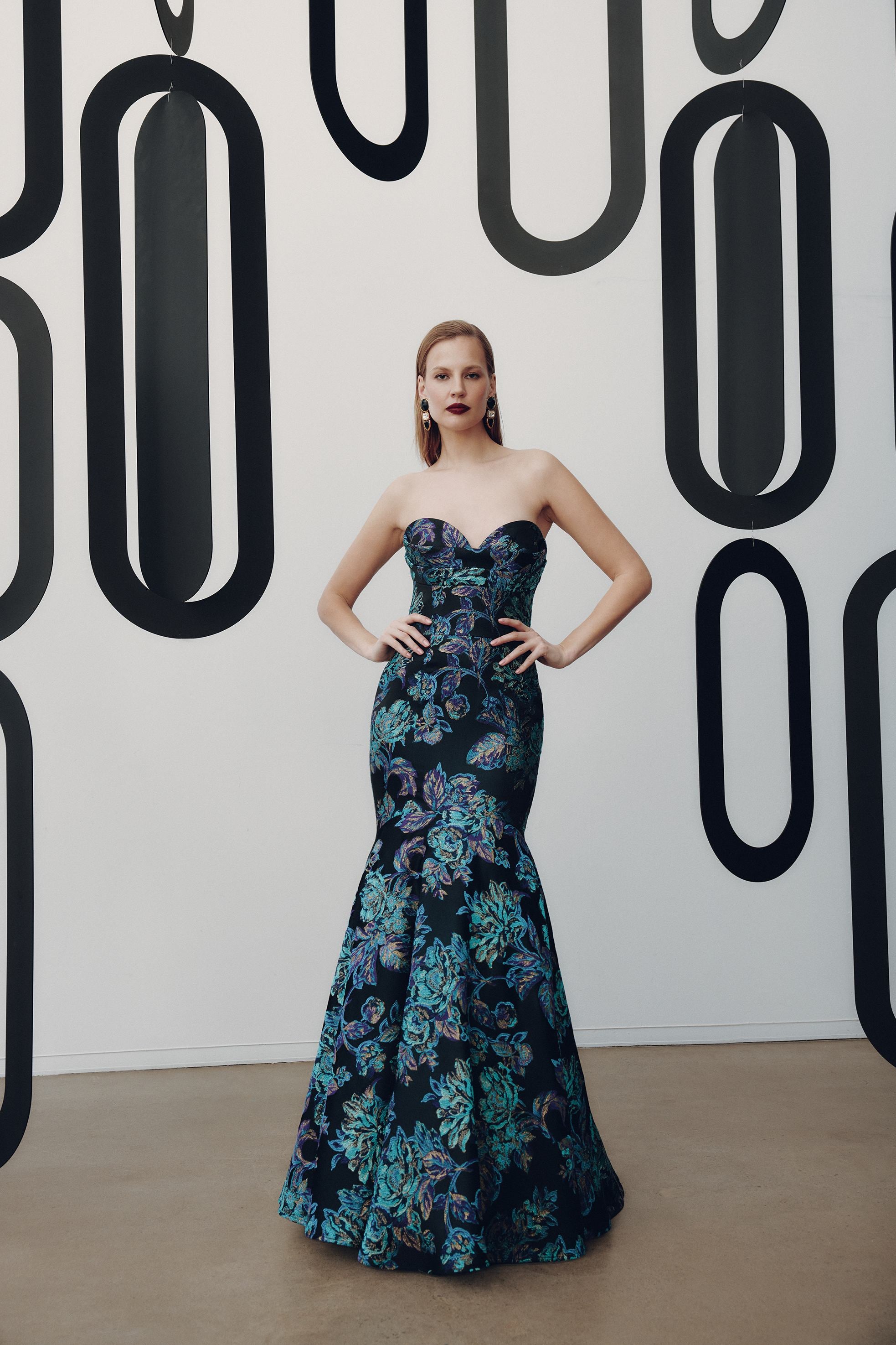 ★Mac Duggal★Blue ワンショルダー ティアード シフォンドレス ☆Mac Duggal☆Blue ワンショルダー ティアード シフォンドレス