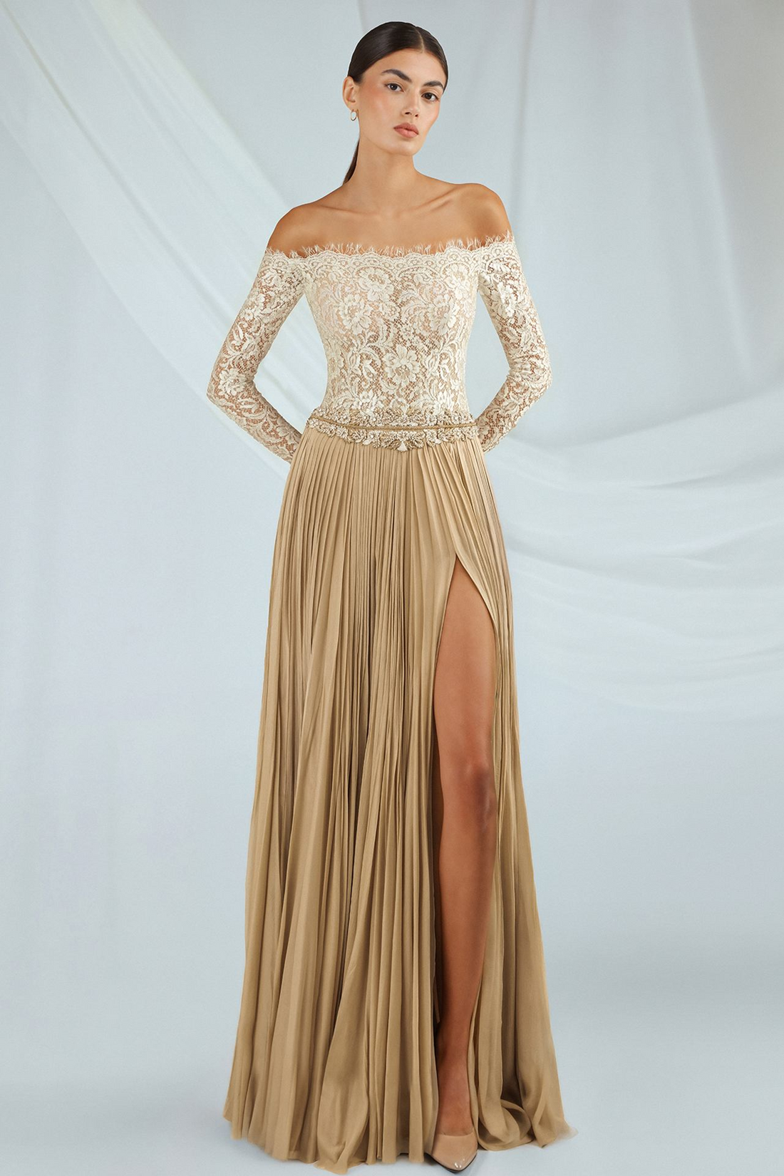 Gatti Nolli OP-7346 – A-Line Evening Dress in Lace