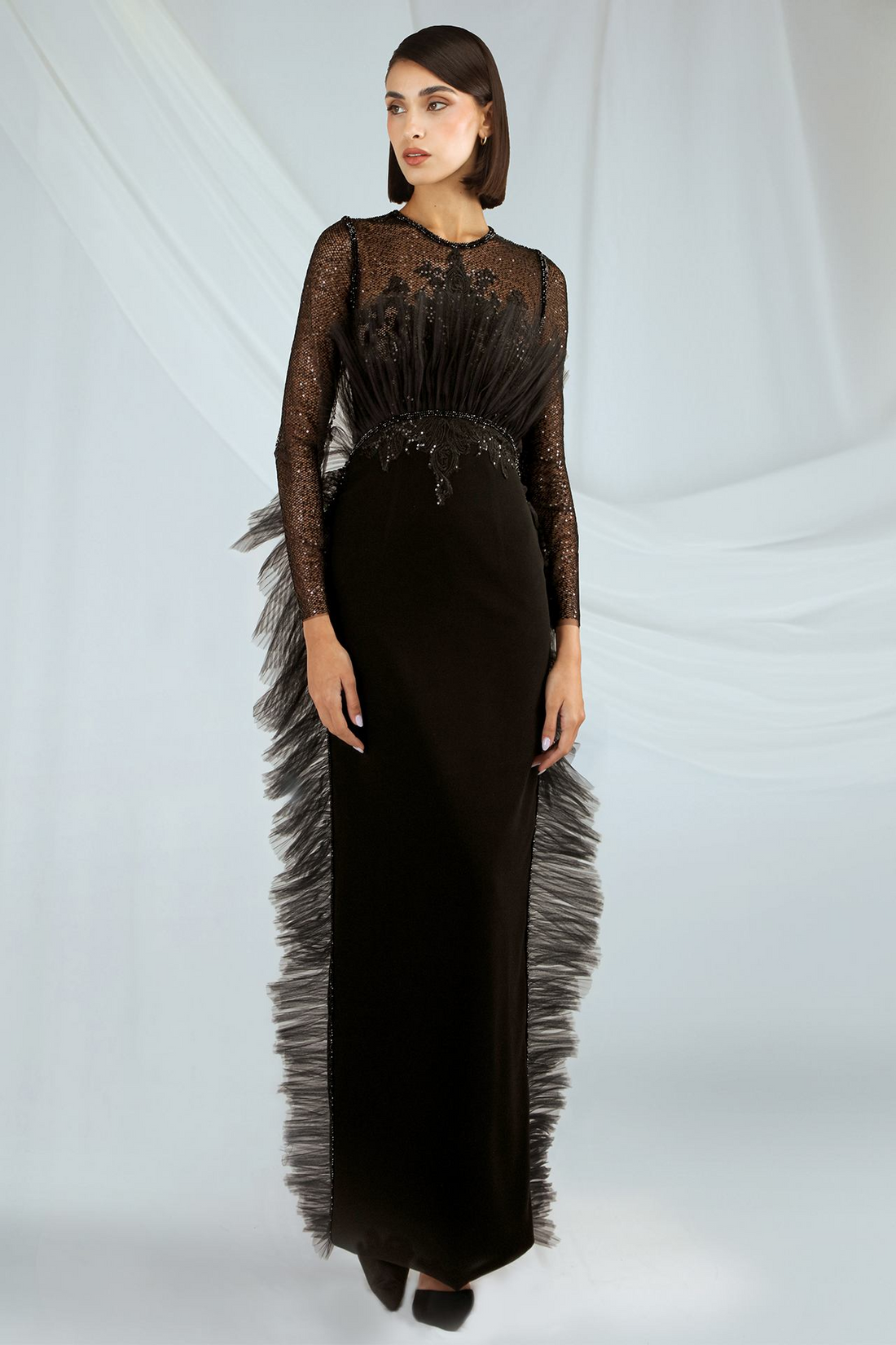 Gatti Nolli OP-7393 – Exquisite Long Gown with Ruffles