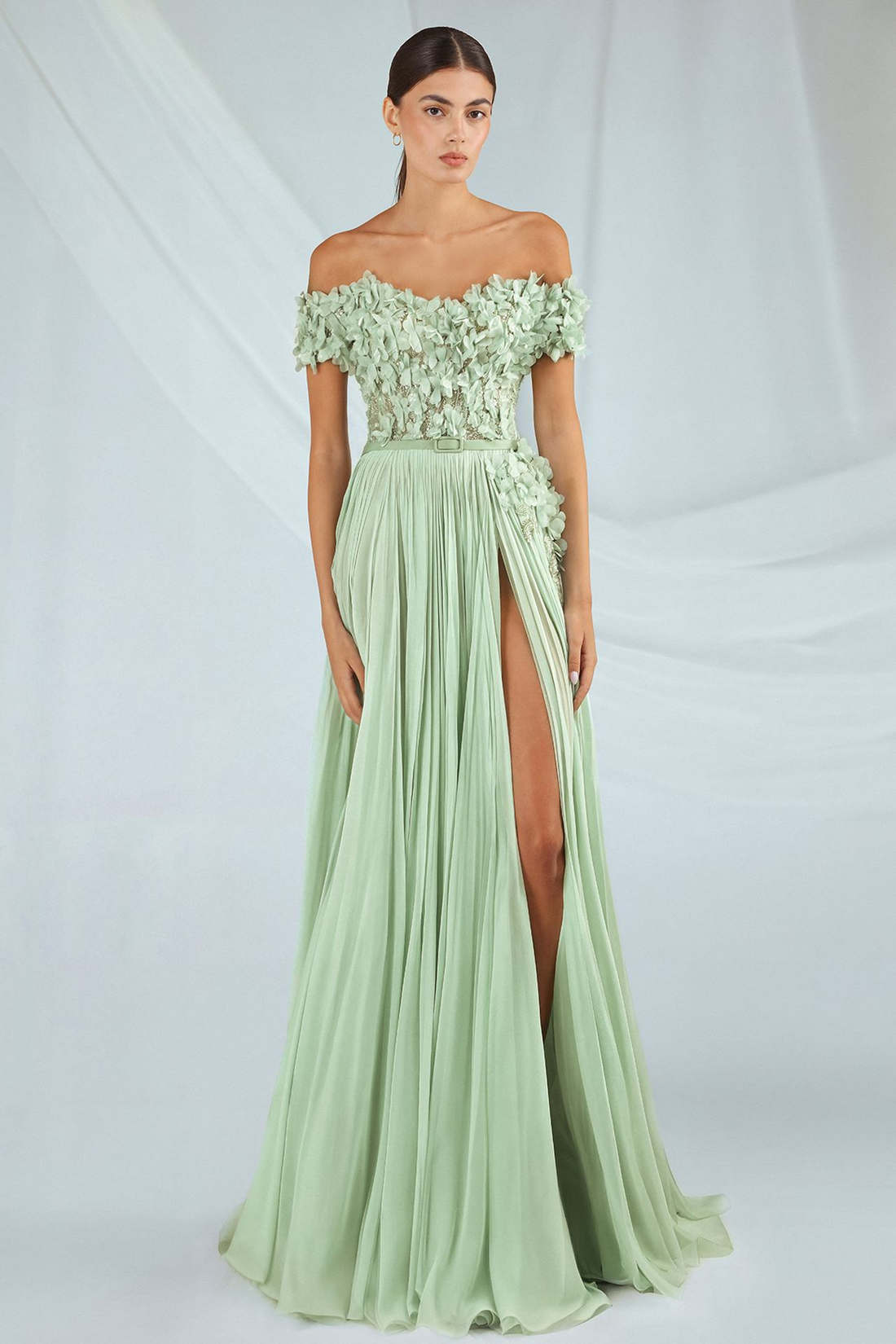Gatti Nolli OP-7445 – A-Line Dress with Embroidery