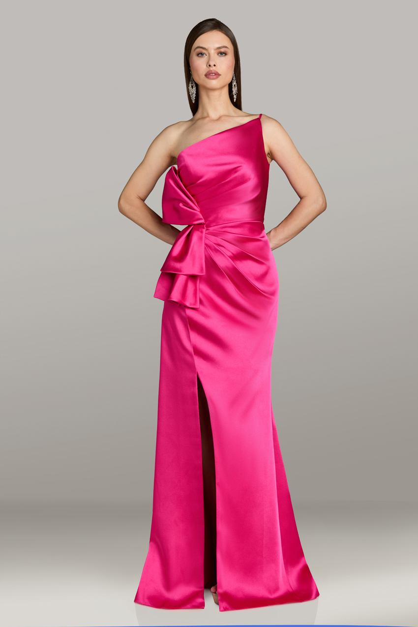 Gia Franco 12595 – Satin One-Shoulder Evening Gown