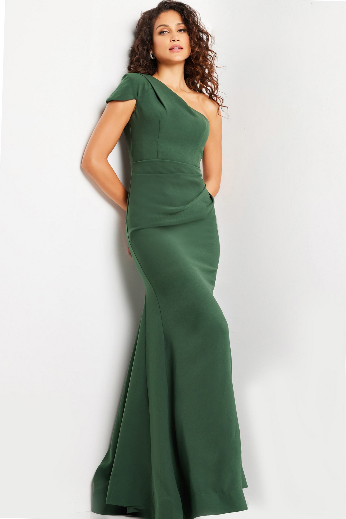 Jovani 36699 One Shoulder Satin Mermaid Gown Mydressline Jovani 36699 One Shoulder Satin Mermaid Gown Mydressline