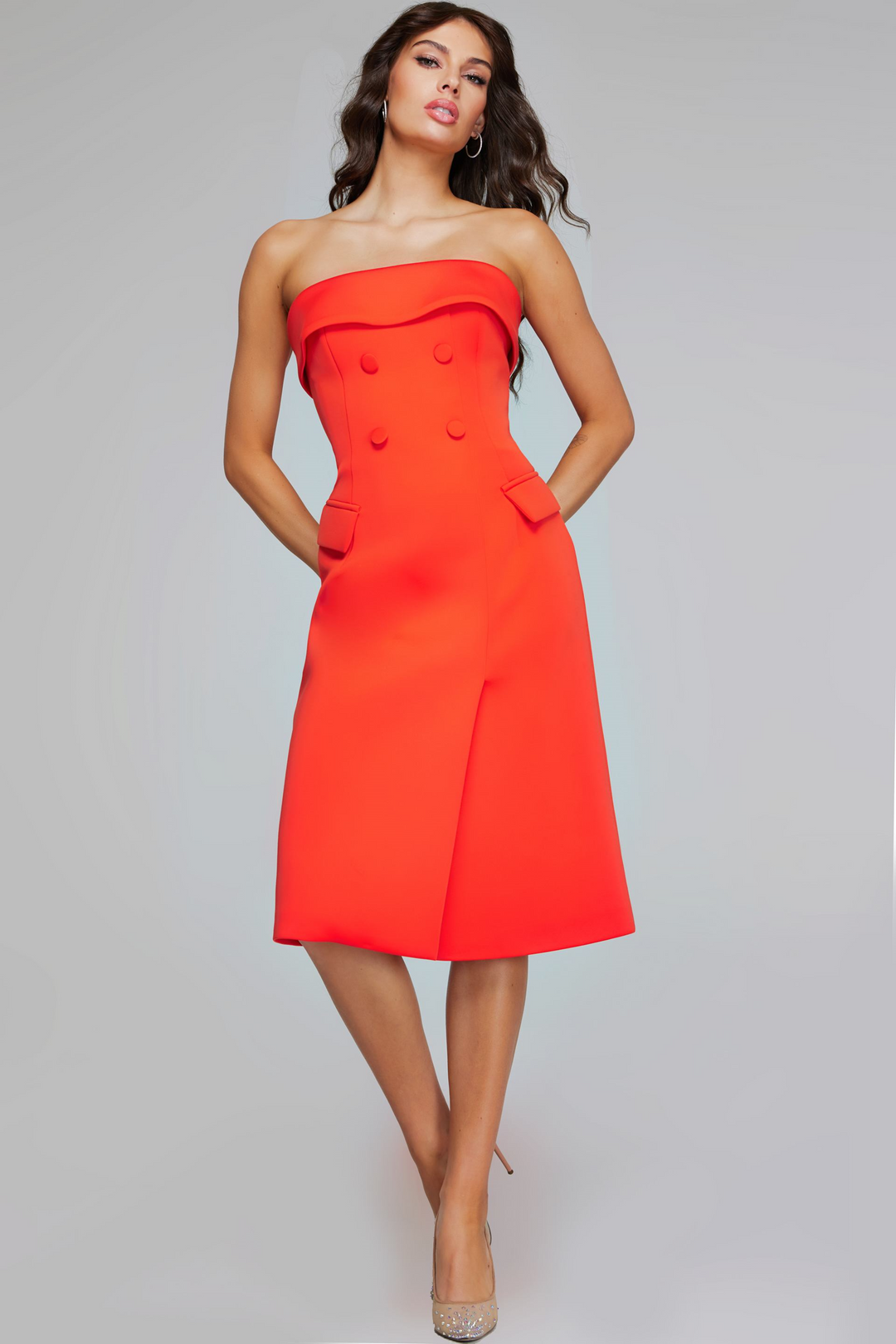 Jovani 39743 Elegant Strapless Dress in Red Mydressline Jovani 39743 Elegant Strapless Dress in Red Mydressline