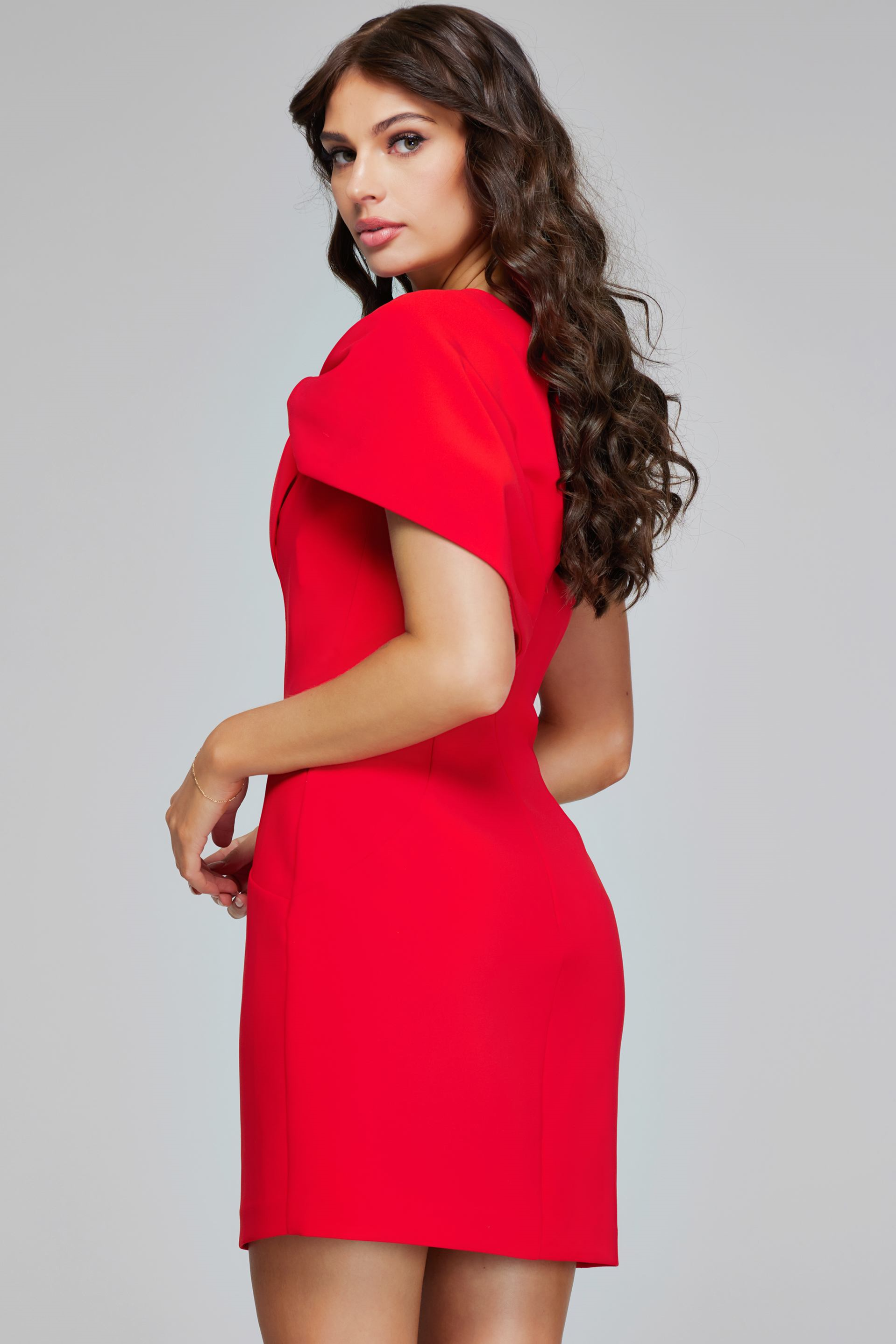 Jovani 39972 Elegant One-Shoulder Red Dress – Mydressline