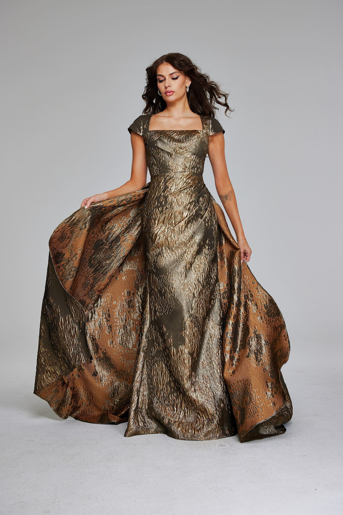 Jovanin Jovani 40295 Elegant Metallic Evening Gown – Mydressline