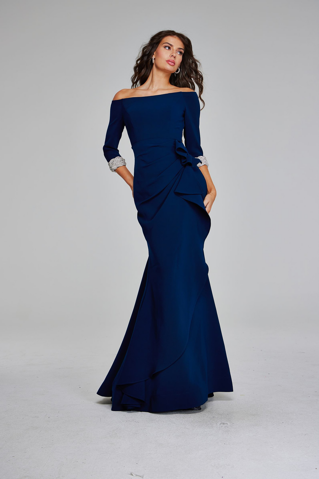 Jovani 42409 Off-Shoulder Elegant Evening Gown Mydressline Jovani 42409 Off-Shoulder Elegant Evening Gown Mydressline