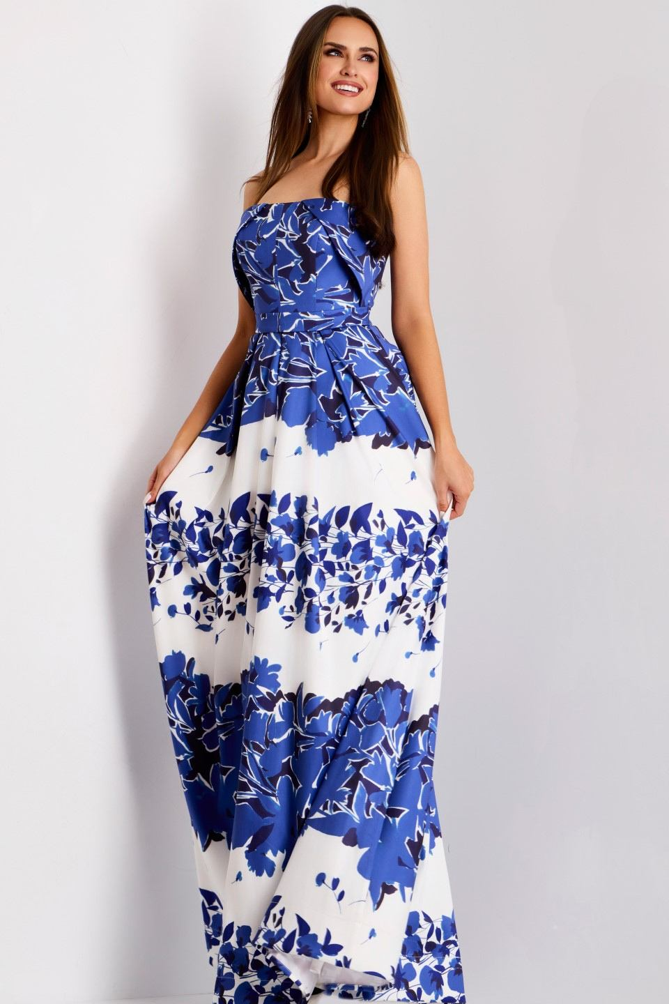 jovani blue floral dress Jovani 06426 Floral Bodice Dress