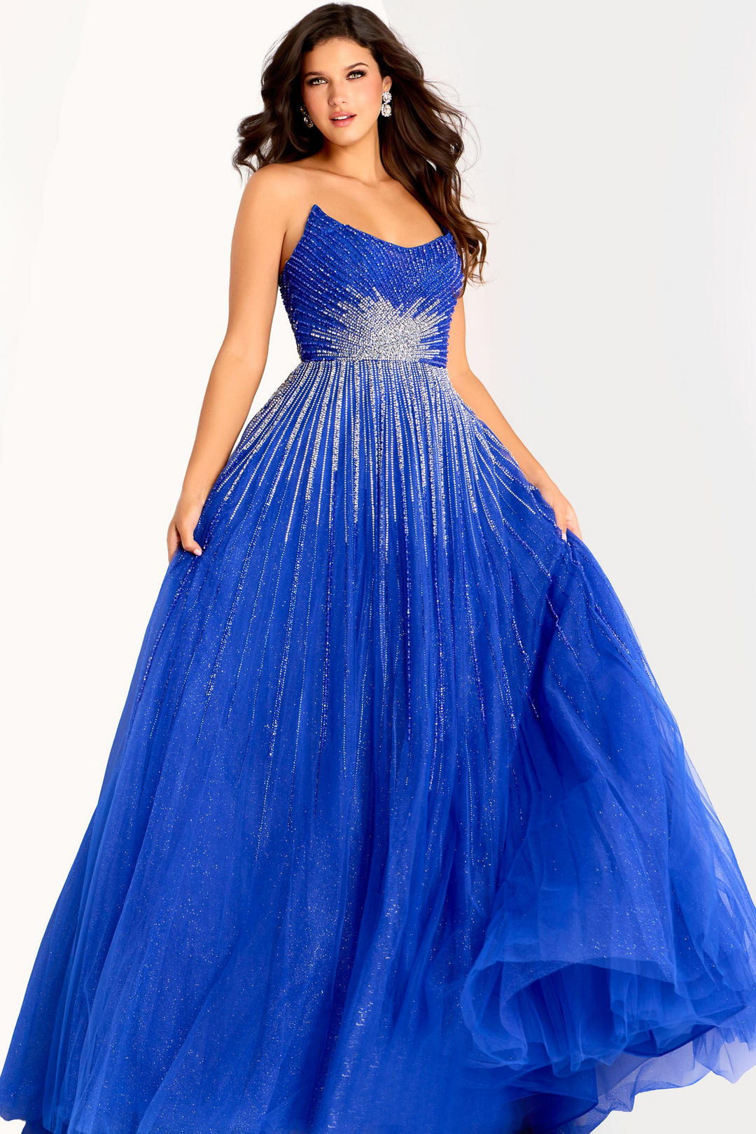 Jovani 45649 Elegant A-Line Prom Gown with Sequins Mydressline Jovani 45649 Elegant A-Line Prom Gown with Sequins Mydressline