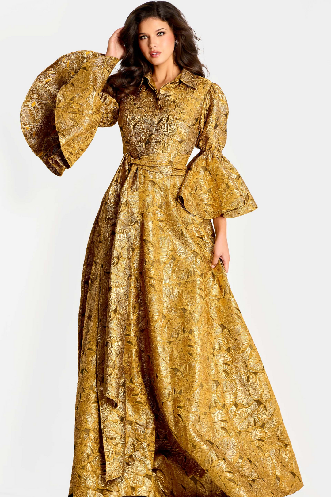 brocade designer dress Women's Bertha Fit and Flare Off-Shoulder Brocade Midi Dress XS/XS/S/M/L/XL/Customize Blue Floral MEAN BLVD L / Blue / Floral