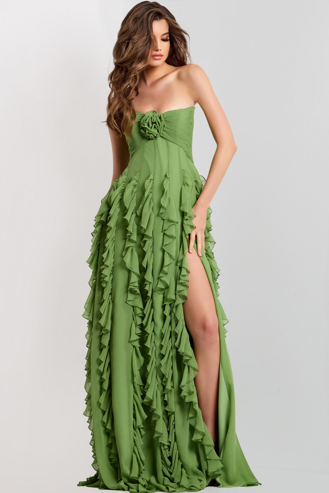 jovani green strapless dress Mint Tulle A Line Strapless Dress 39307