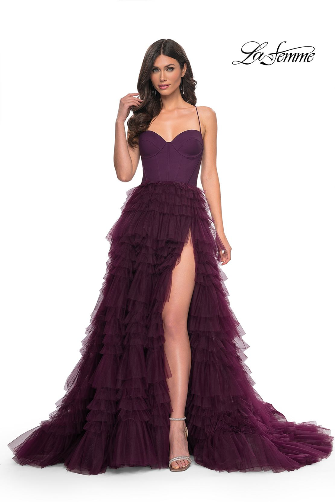 La Femme 32071 Jersey and Ruffle Tulle Evening Dress – Mydressline