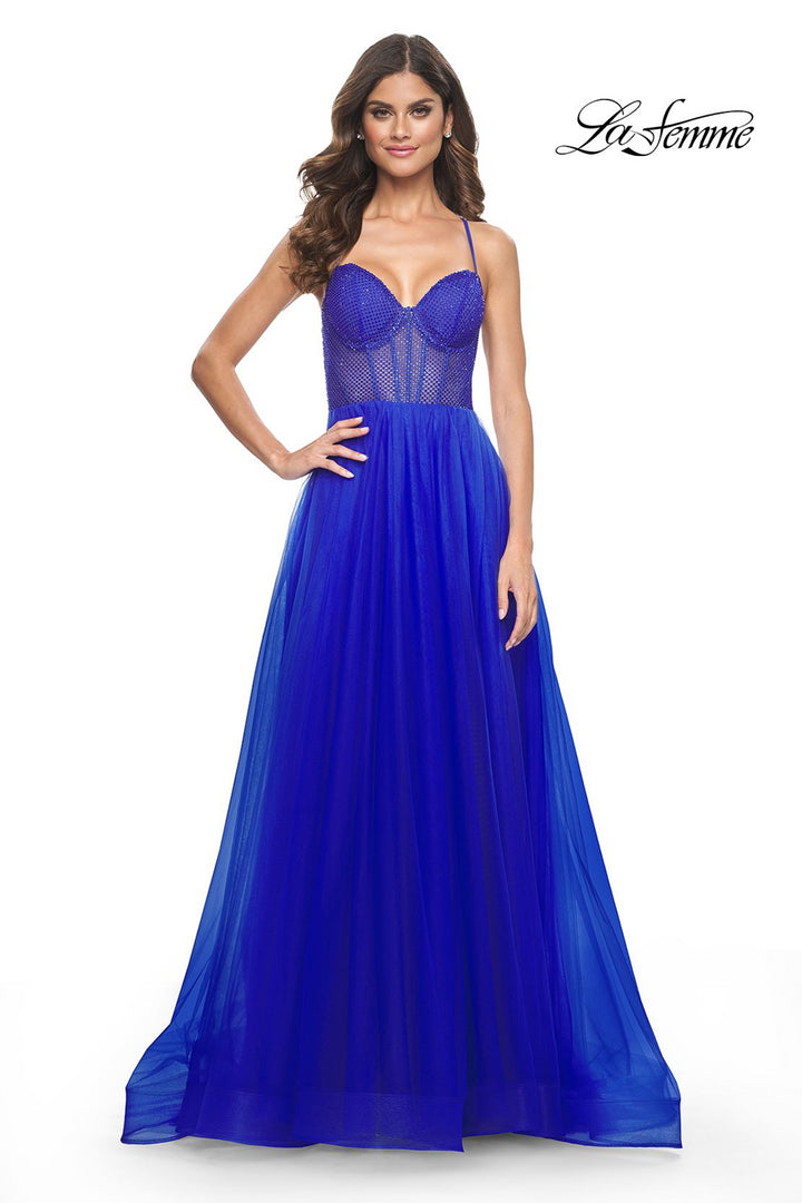 La Femme 32135 Fishnet and Tulle Evening Gown Mydressline