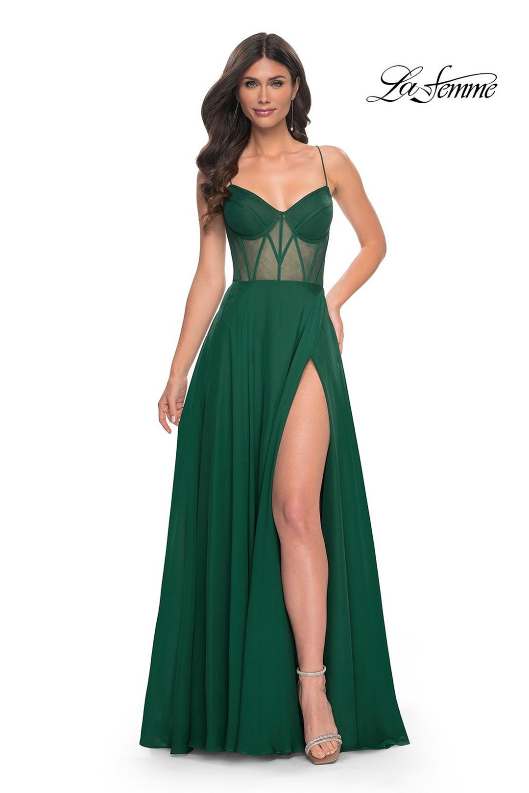 La Femme 32296 Chiffon Dress - Ethereal Beauty & Elegance Mydressline La Femme 32296 Chiffon Dress - Ethereal Beauty & Elegance Mydressline