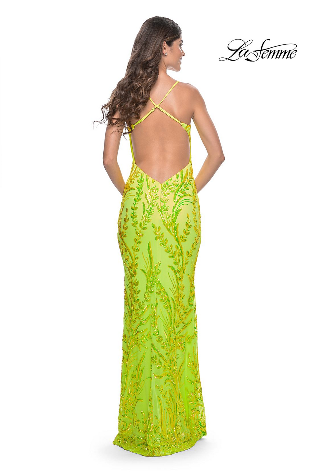 La Femme 32343 Sequin Print Evening Dress Mydressline La Femme 32343 Sequin Print Evening Dress Mydressline