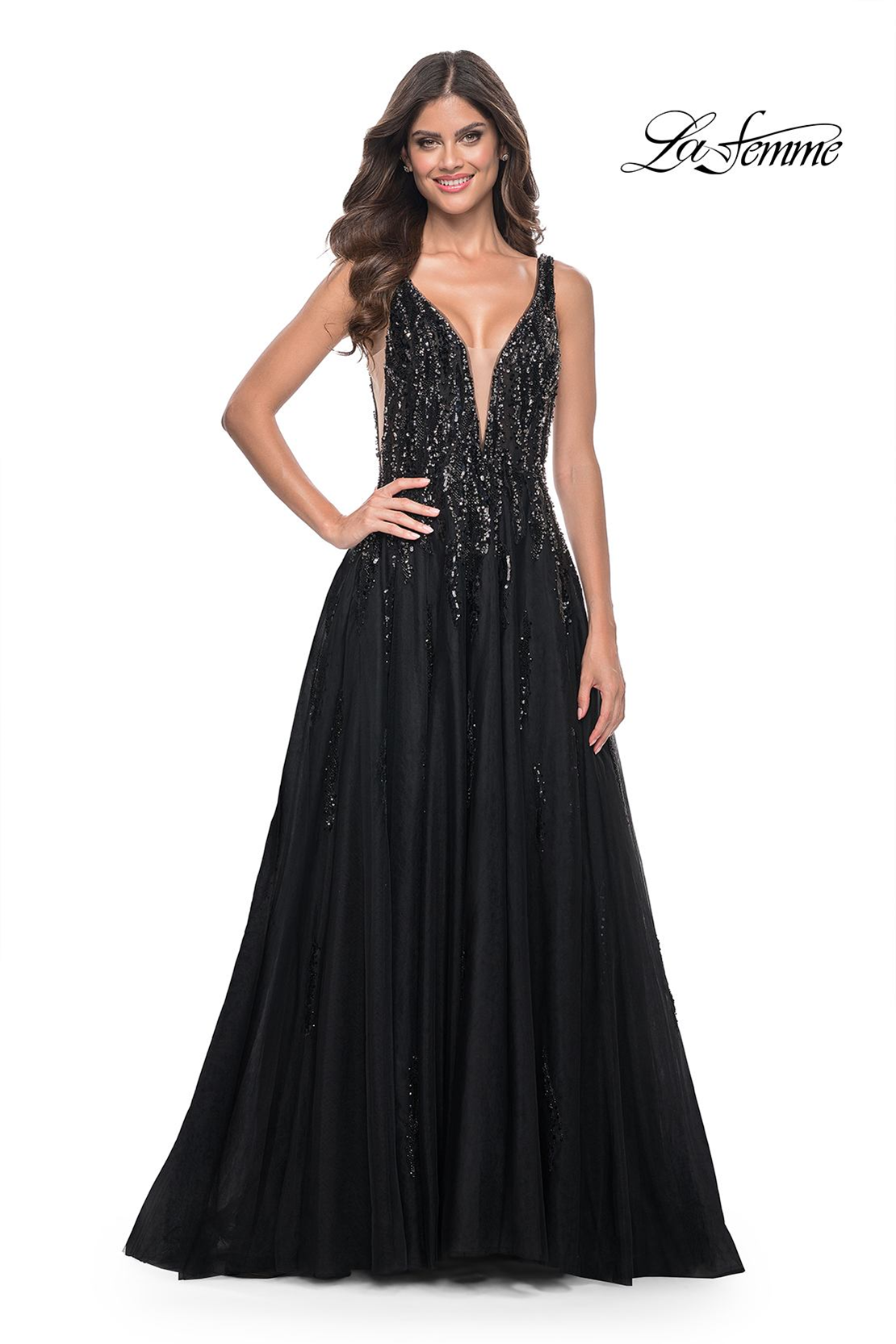 La Femme 32345 Sequin Tulle Evening Gown – Mydressline