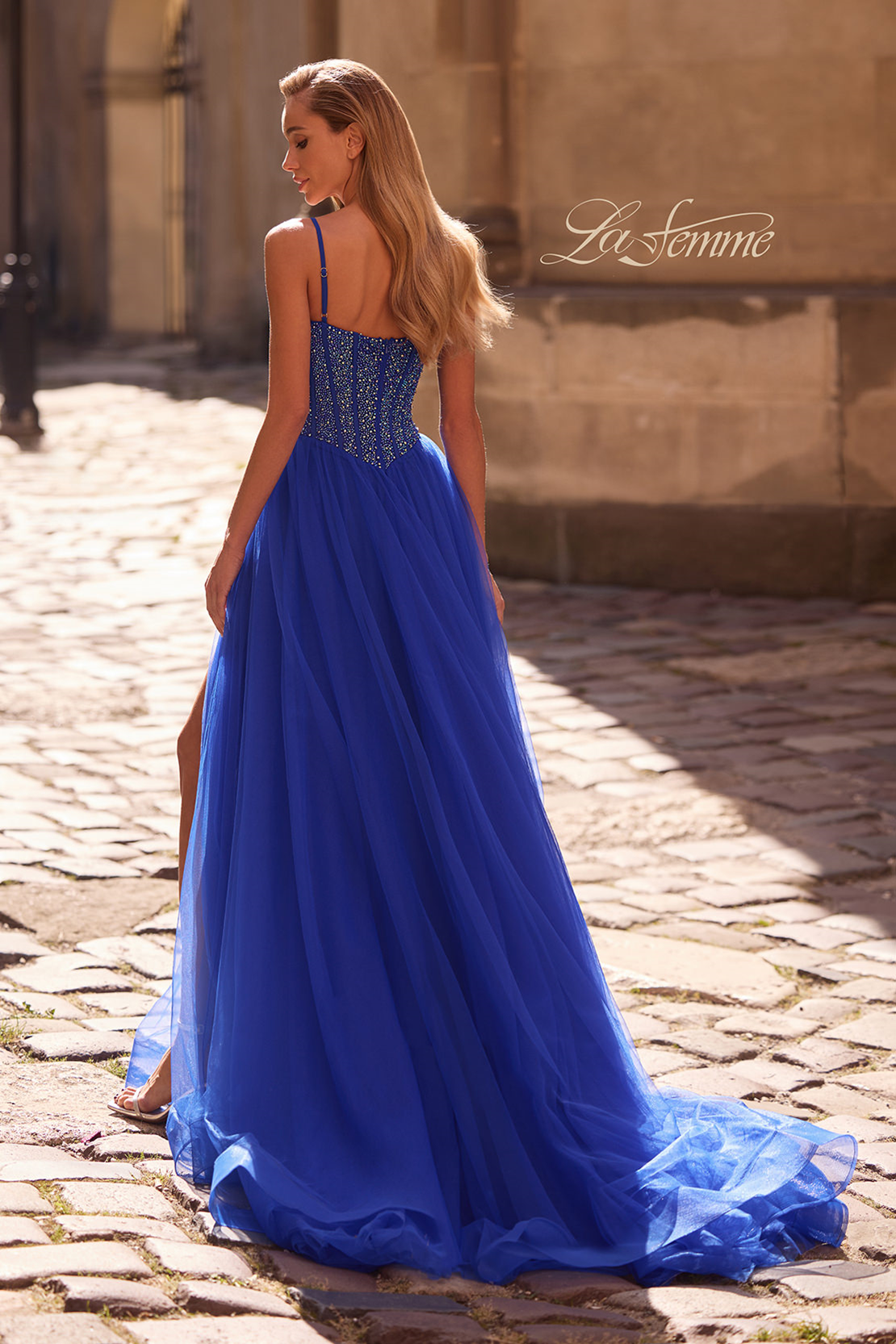 La Femme 32754 Satin Tulle A-Line Evening Gown – Mydressline