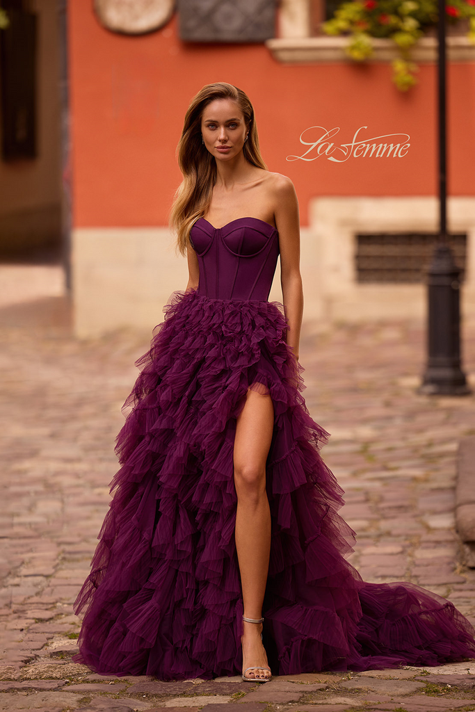 La Femme 32760 Strapless Mermaid Evening Gown – Mydressline