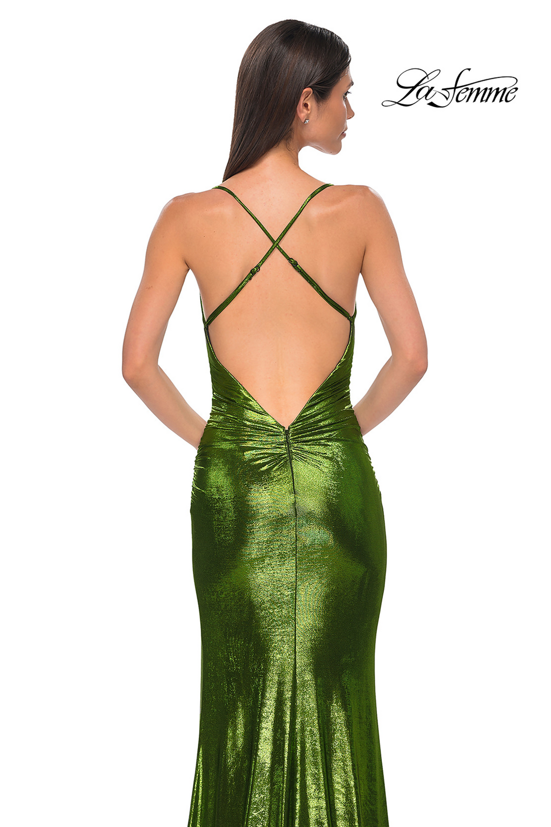 la femme green dress La Femme 32146 Women's Formal Evening & Wedding Guest Dress - Neon-Pink