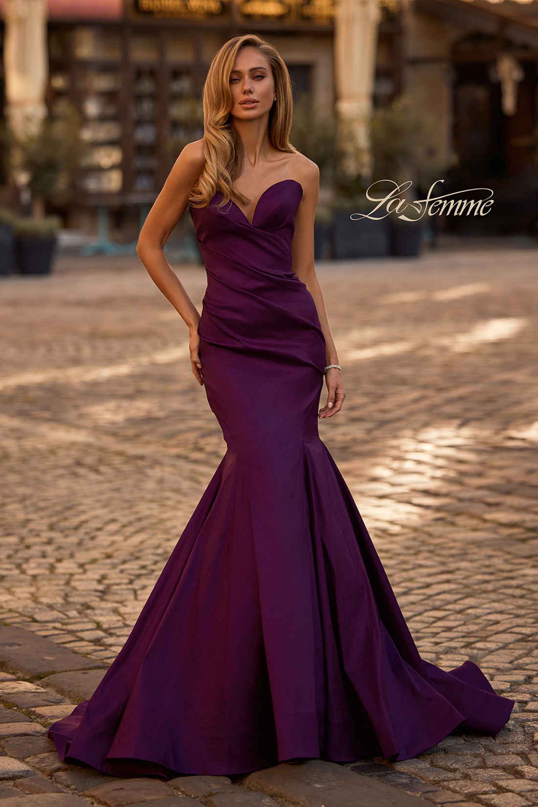 La Femme 32791 – Elegant Mermaid Satin Gown