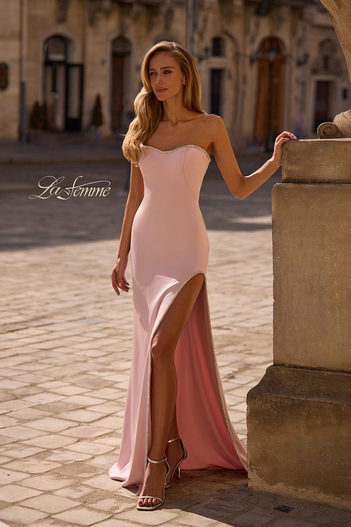 La Femme 32799 Strapless Mermaid Evening Gown – Mydressline