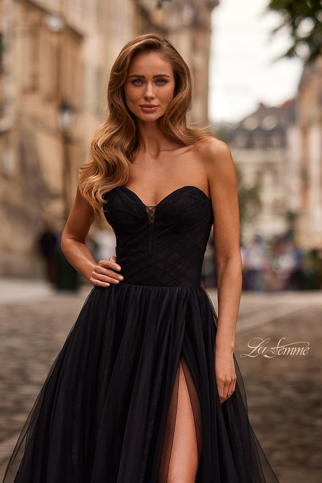 la femme black cocktail dress La Femme 32970