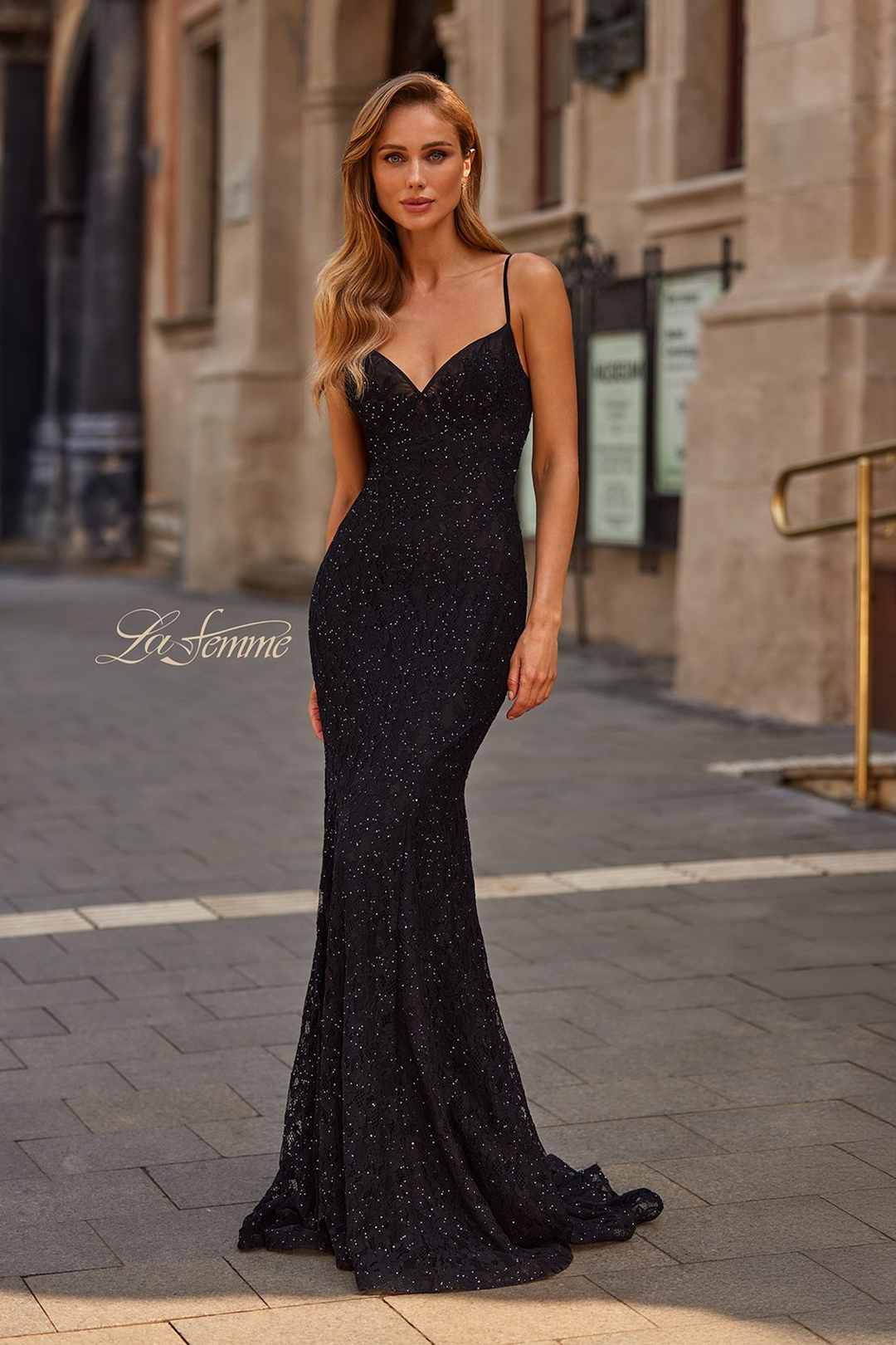 la femme mermaid prom dress La Femme 33412 Long Prom Dress Dark Teal / 8