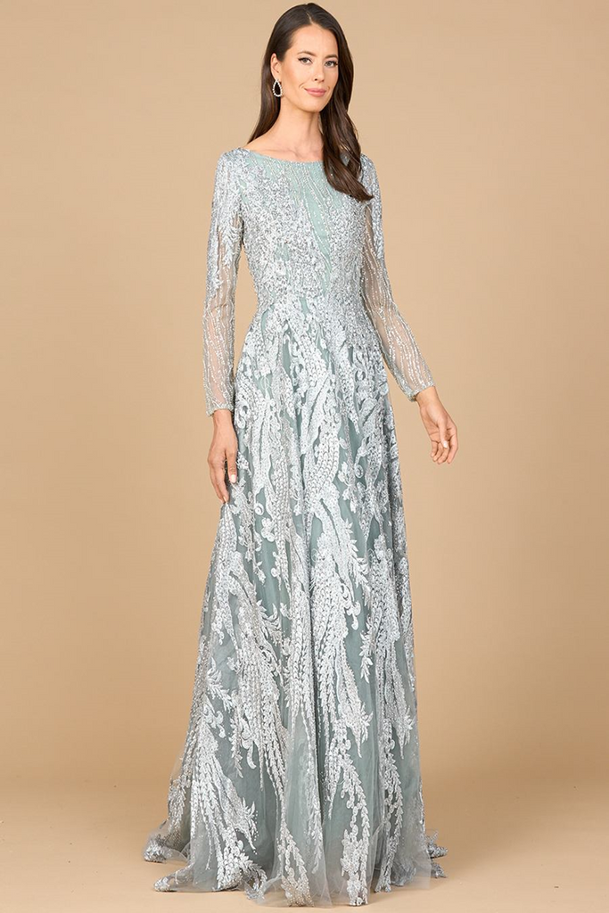 chinese dress ladies Lara 28939 Elegant Lace & Silk Evening Gown – Mydressline