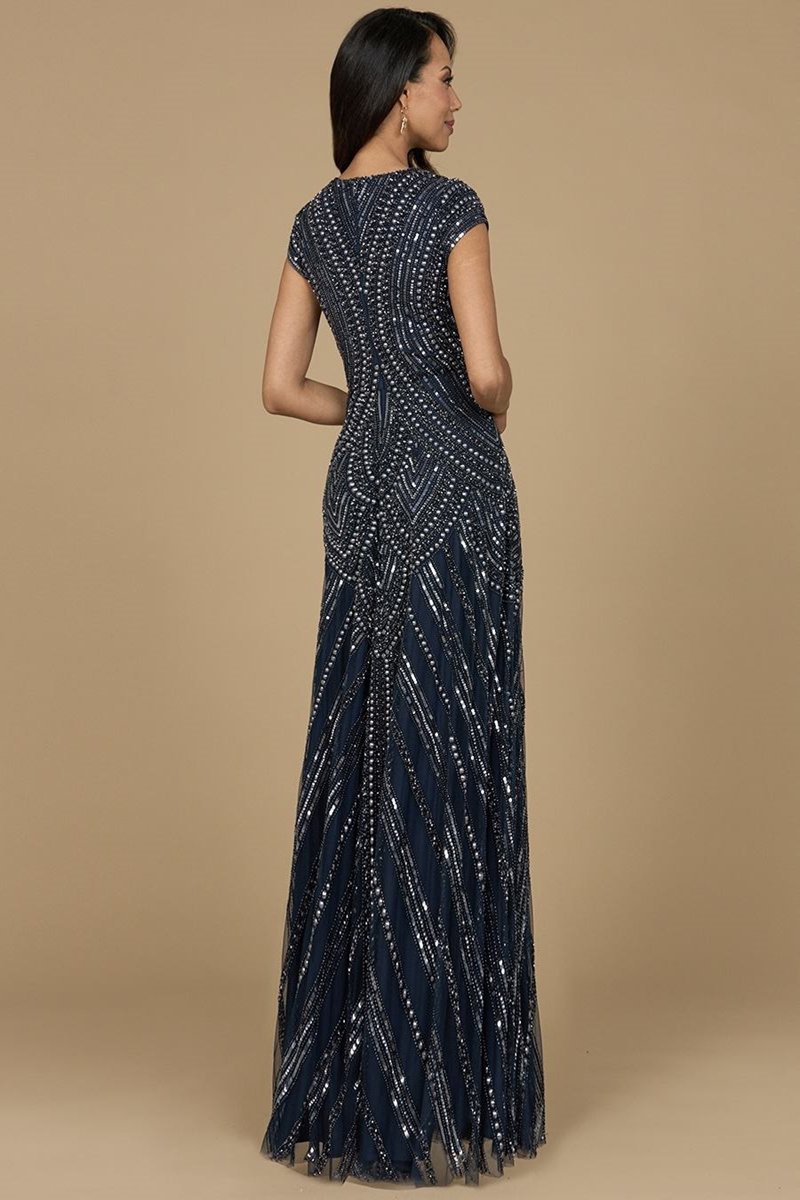 Lara 28952 Elegant Satin Beaded Evening Gown Mydressline Lara 28952 Elegant Satin Beaded Evening Gown Mydressline