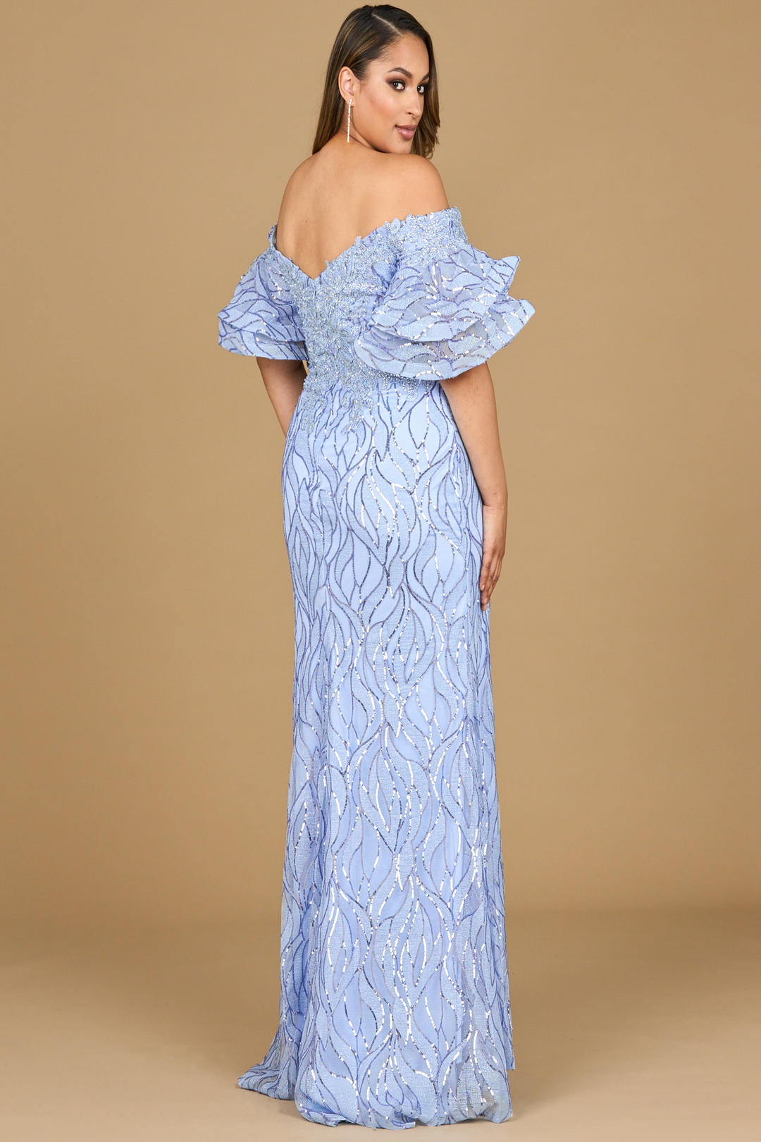 Lara 29190 Sequin Off-Shoulder V-Neck Gown for Formal Events Mydressline Lara 29190 Sequin Off-Shoulder V-Neck Gown for Formal Events Mydressline