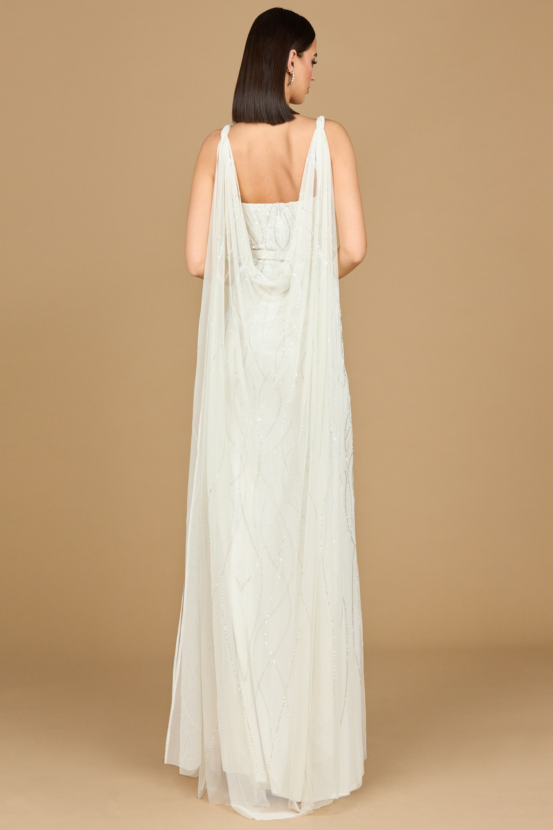 Lara 51214 Satin Beaded Evening Gown