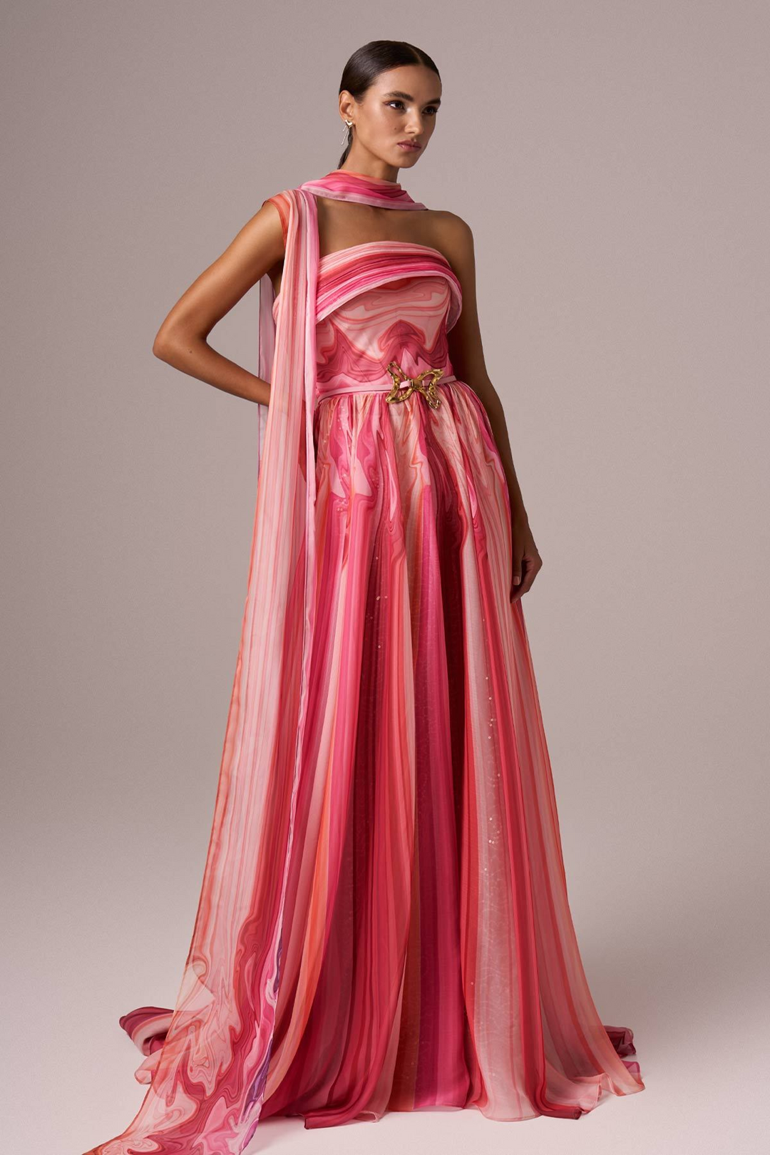 MNM Couture E0079 Chiffon A-Line Evening Dress Mydressline MNM Couture E0079 Chiffon A-Line Evening Dress Mydressline
