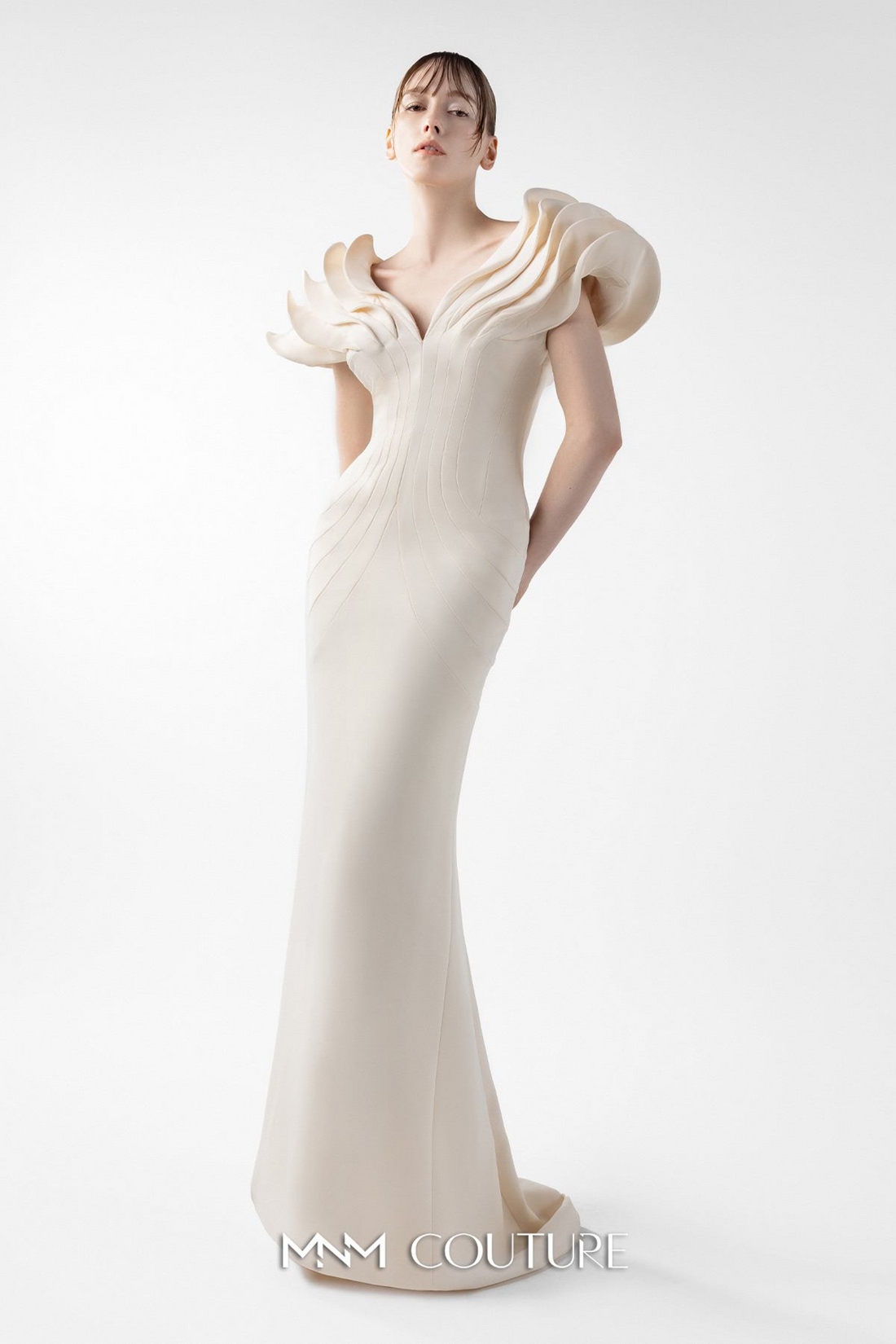 MNMCoutureG2039 – G2039: Luxurious Crepe Evening Gown