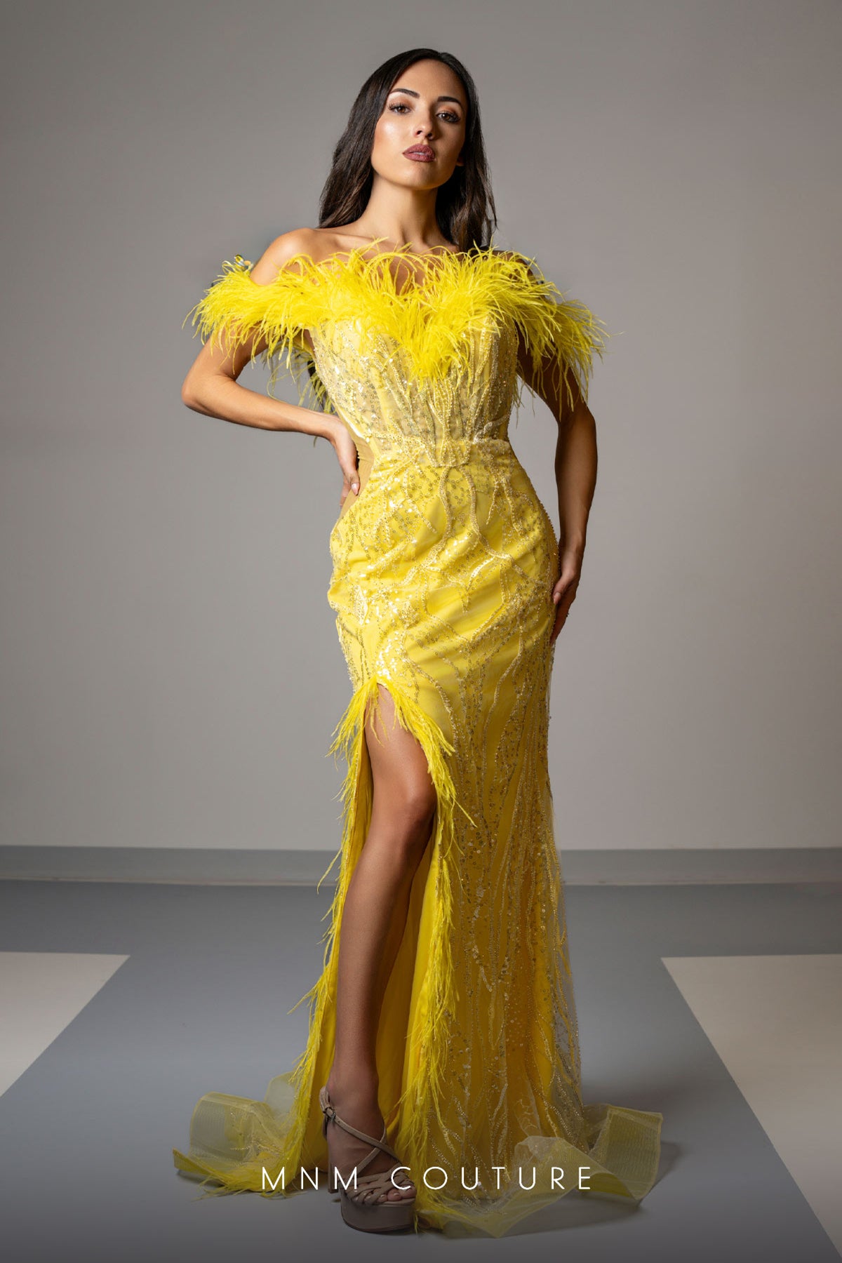 【海外限定】GinaBacconi ドレス☆Sylvia Off The Shoulder Dres Alissa Maxi Dress With Hip Embellishment – Gina Bacconi