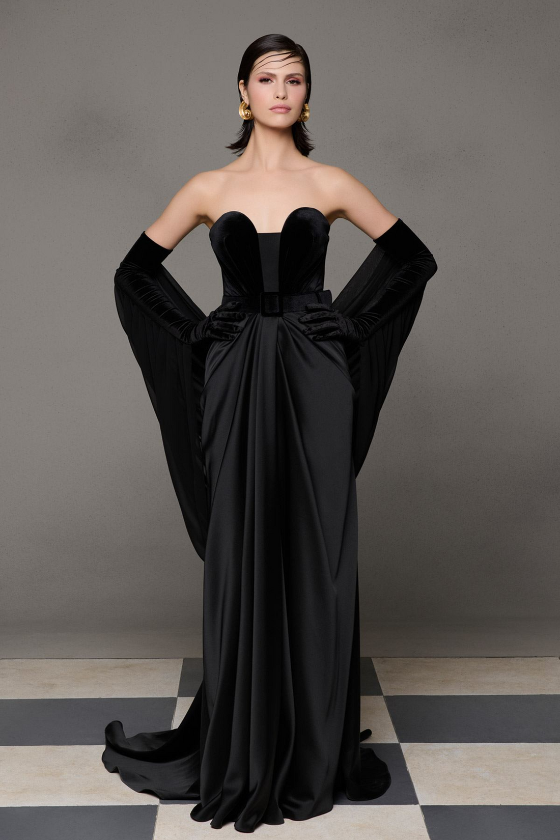 MNM Couture N0634 – Luxe Velvet Column Dress