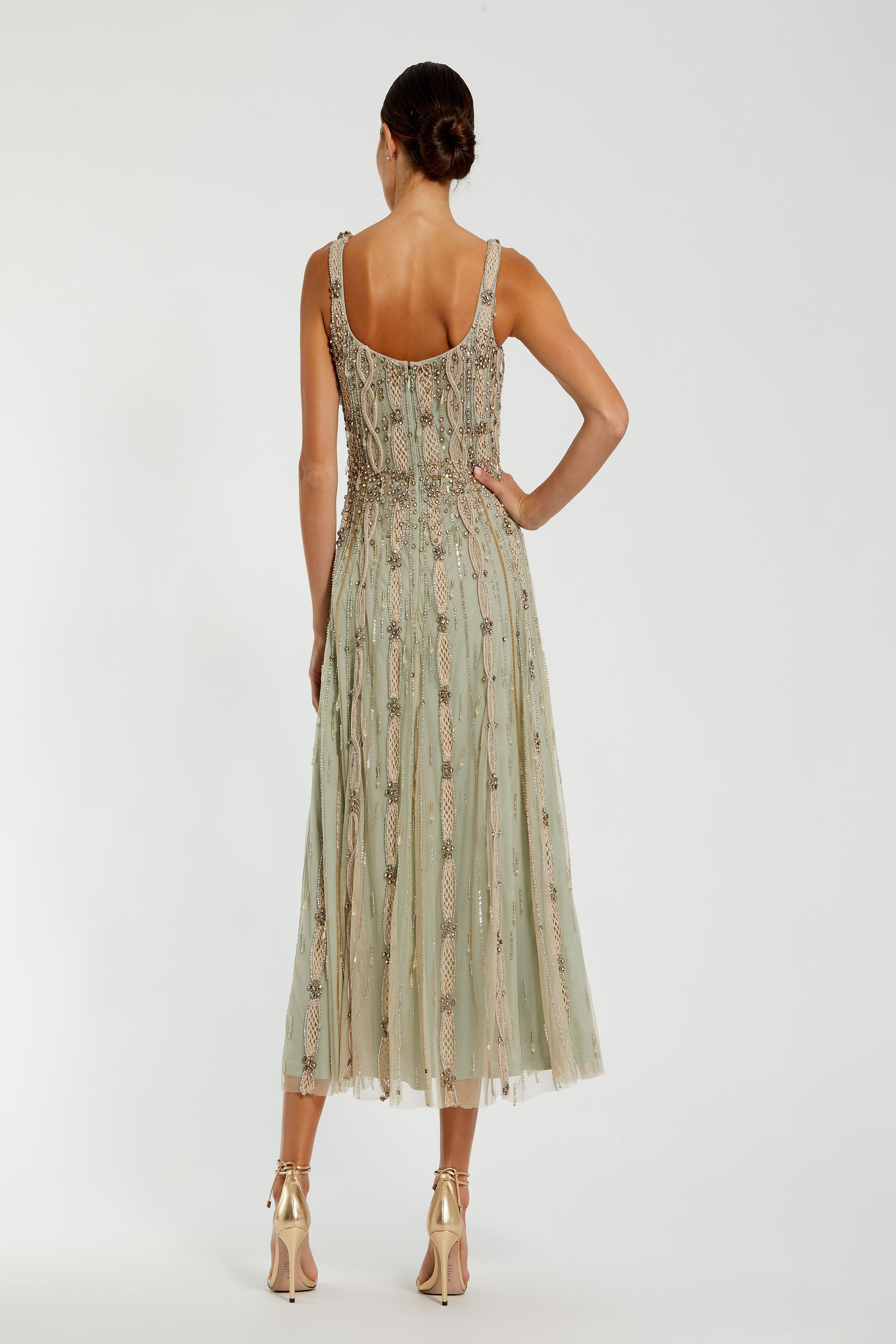 Mac Duggal::ドレス:4[RESALE] NWT$798 Mac Duggal [ 4 ] Sequin Floral Embellished Evening