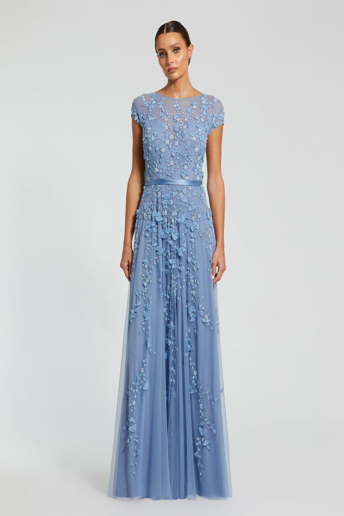 【MAC DUGGAL】関税込★ミディドレスワンピース Mac-Duggal-14521-SkyBlue-