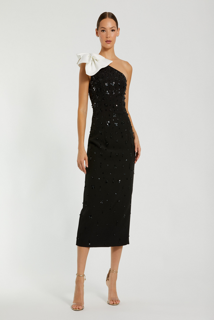 Mac Duggal 2280 One-Shoulder Beaded Cocktail Dress – Mydressline