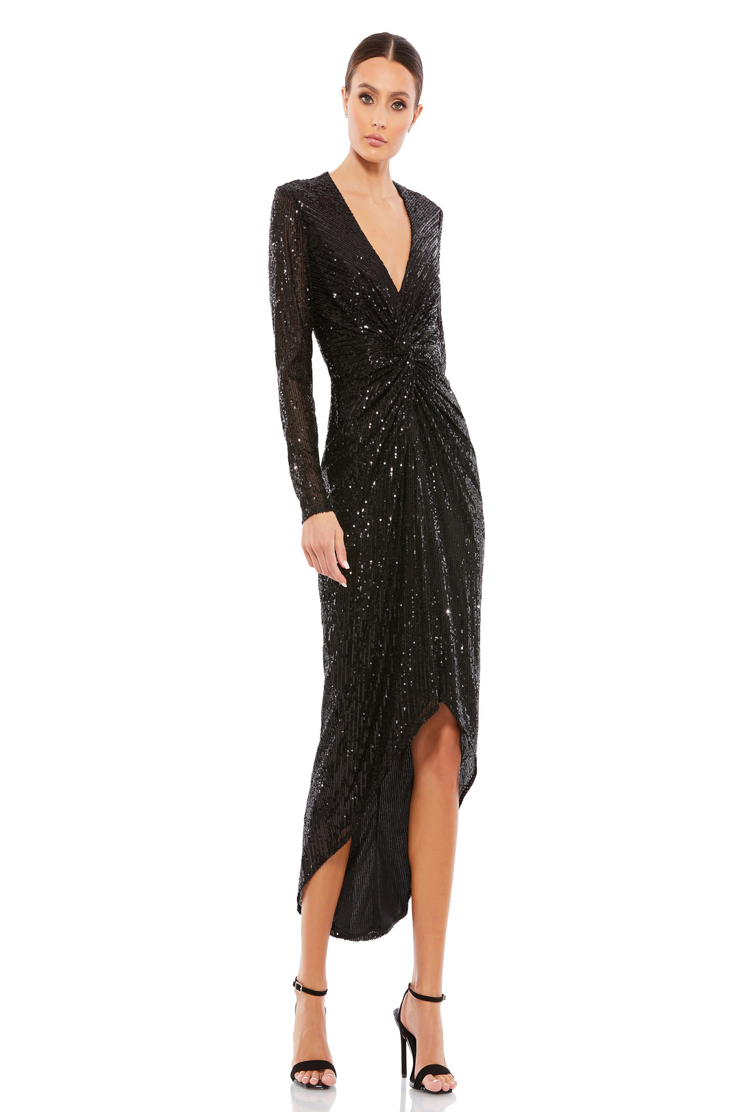 Mac Duggal 26549: High-Low Sequin Cocktail Dress Mydressline Mac Duggal 26549: High-Low Sequin Cocktail Dress Mydressline