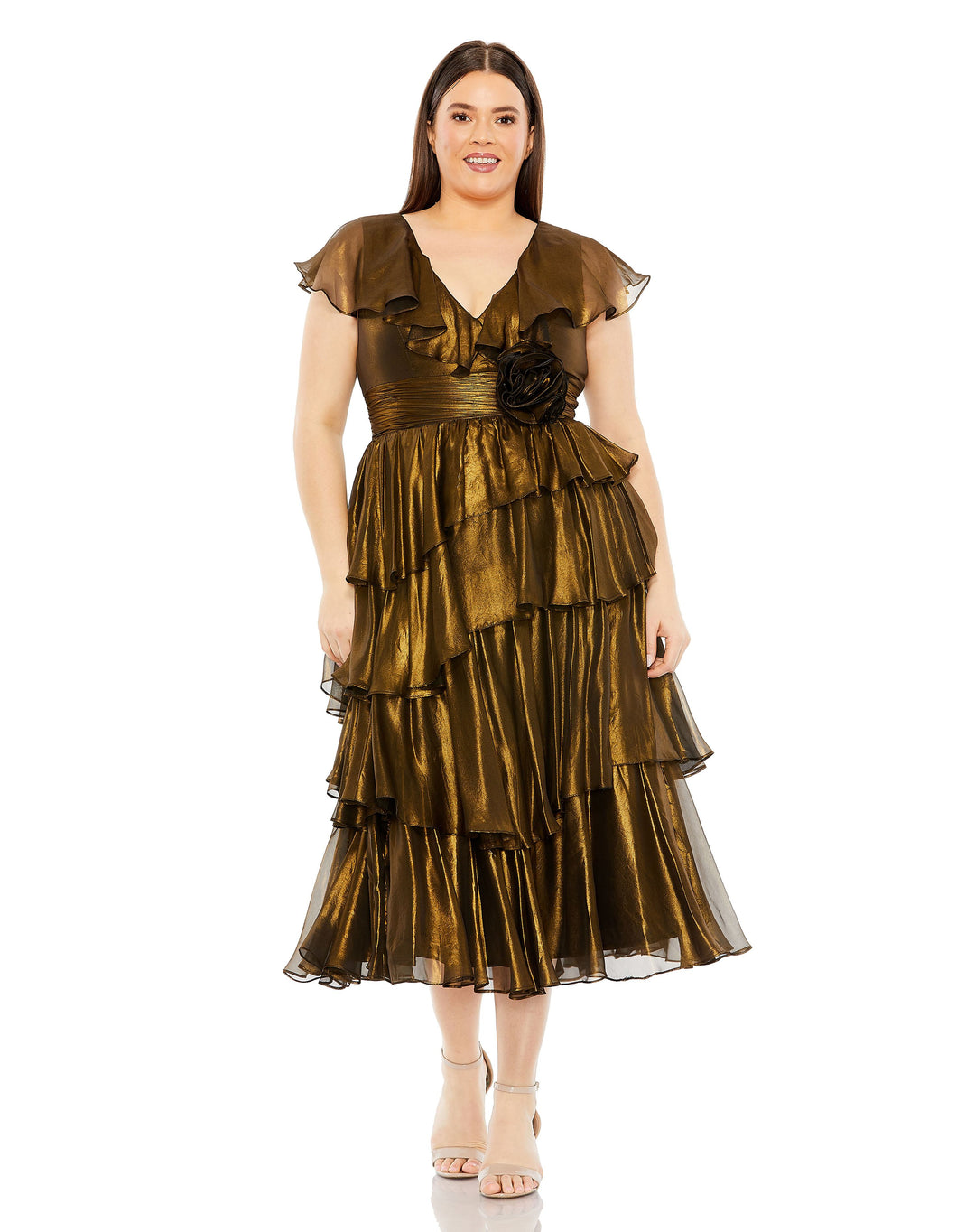 Mac Duggal 49775W Plus-Size Chiffon Dress Elegance Mydressline Mac Duggal 49775W Plus-Size Chiffon Dress Elegance Mydressline