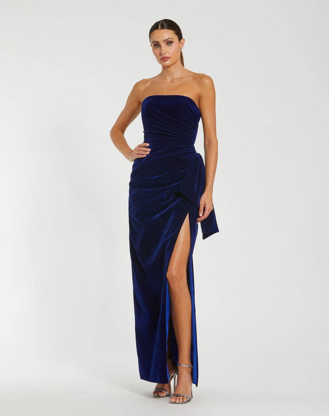 Mac Duggal 55080 Velvet Column Dress with Slit – Mydressline