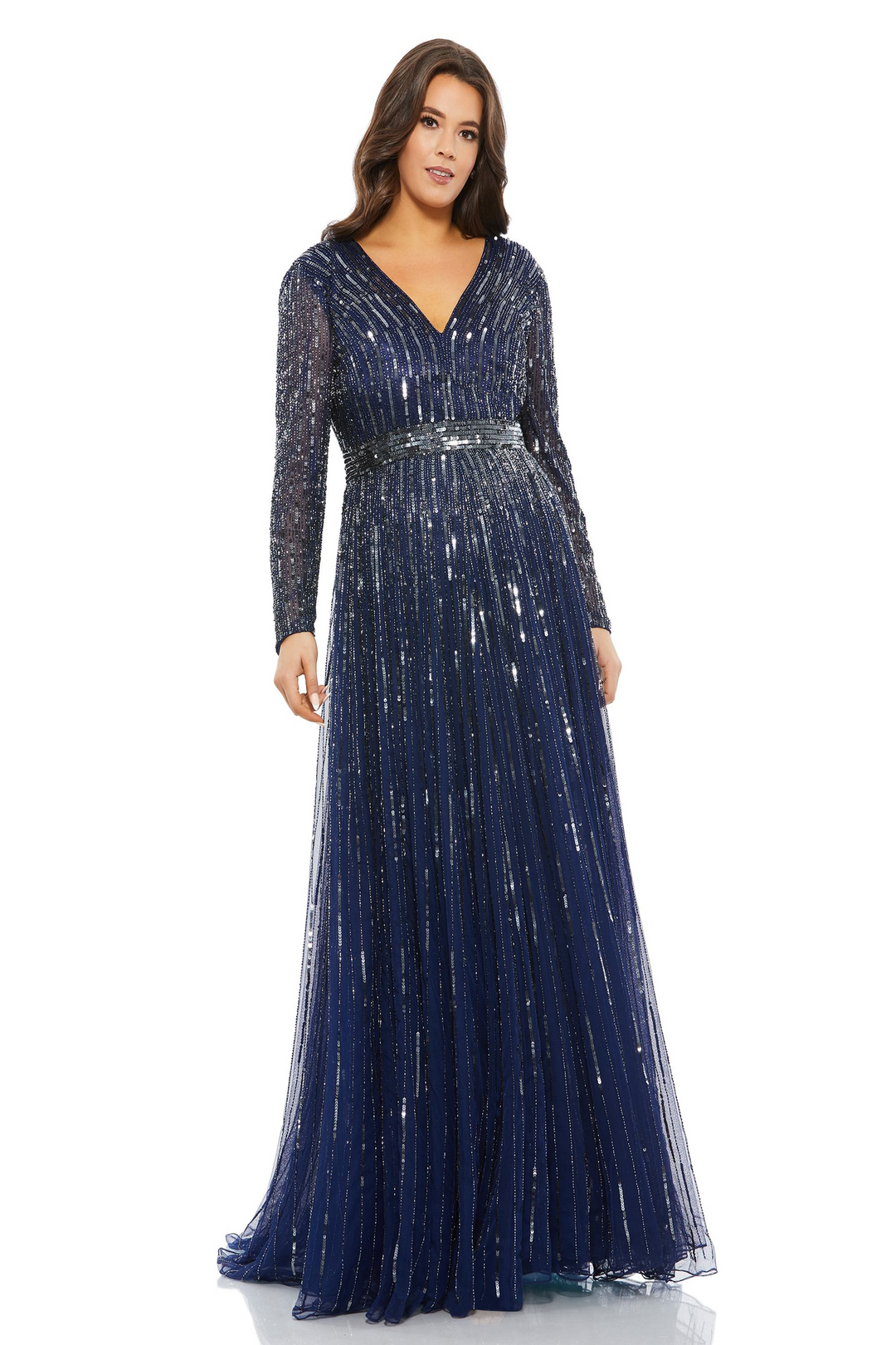 Mac Duggal 5520 A-line Sequin Evening Gown Mydressline Mac Duggal 5520 A-line Sequin Evening Gown Mydressline